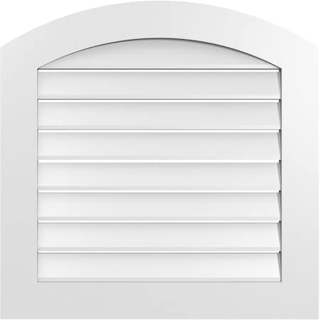 Ekena Millwork Arch Top Surface Mount PVC Gable Vent: Non-Functional, w/ 3-1/2"W x 1"P Standard Frame, 28"W x 42"H GVPAR28X4201SN